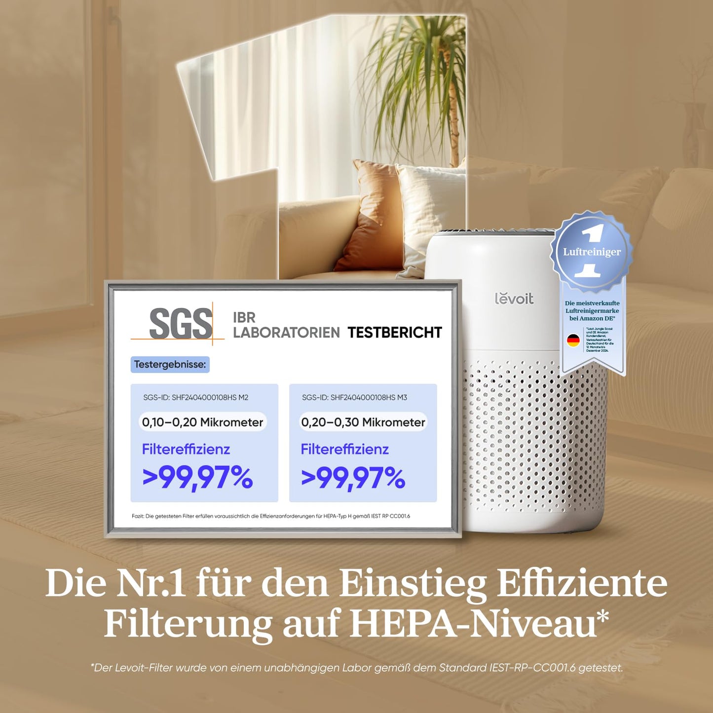 Levoit HEPA Luftreiniger gegen Staub & Tierhaare