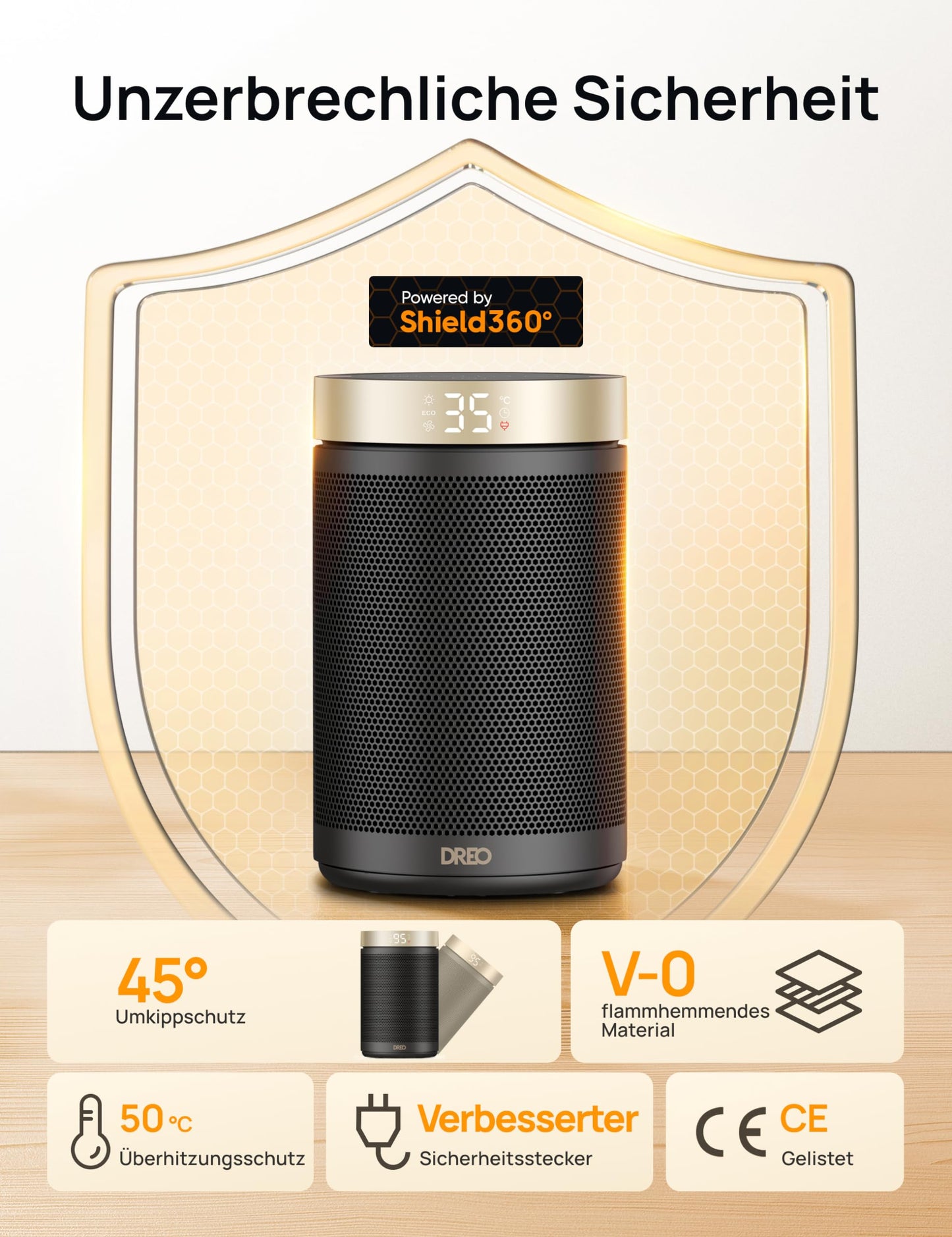Dreo Heater 316 Elektroheizung – Gold